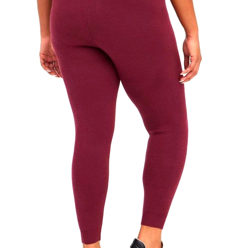 ❤NWT TORRID WINTER SWEATER LEGGING - WINE COLOR - PLUS SIZE - Picture 2 of 15
